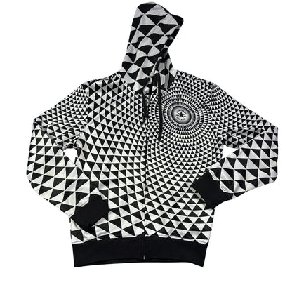 Converse® Black White Zip Hoodie Geometric-M