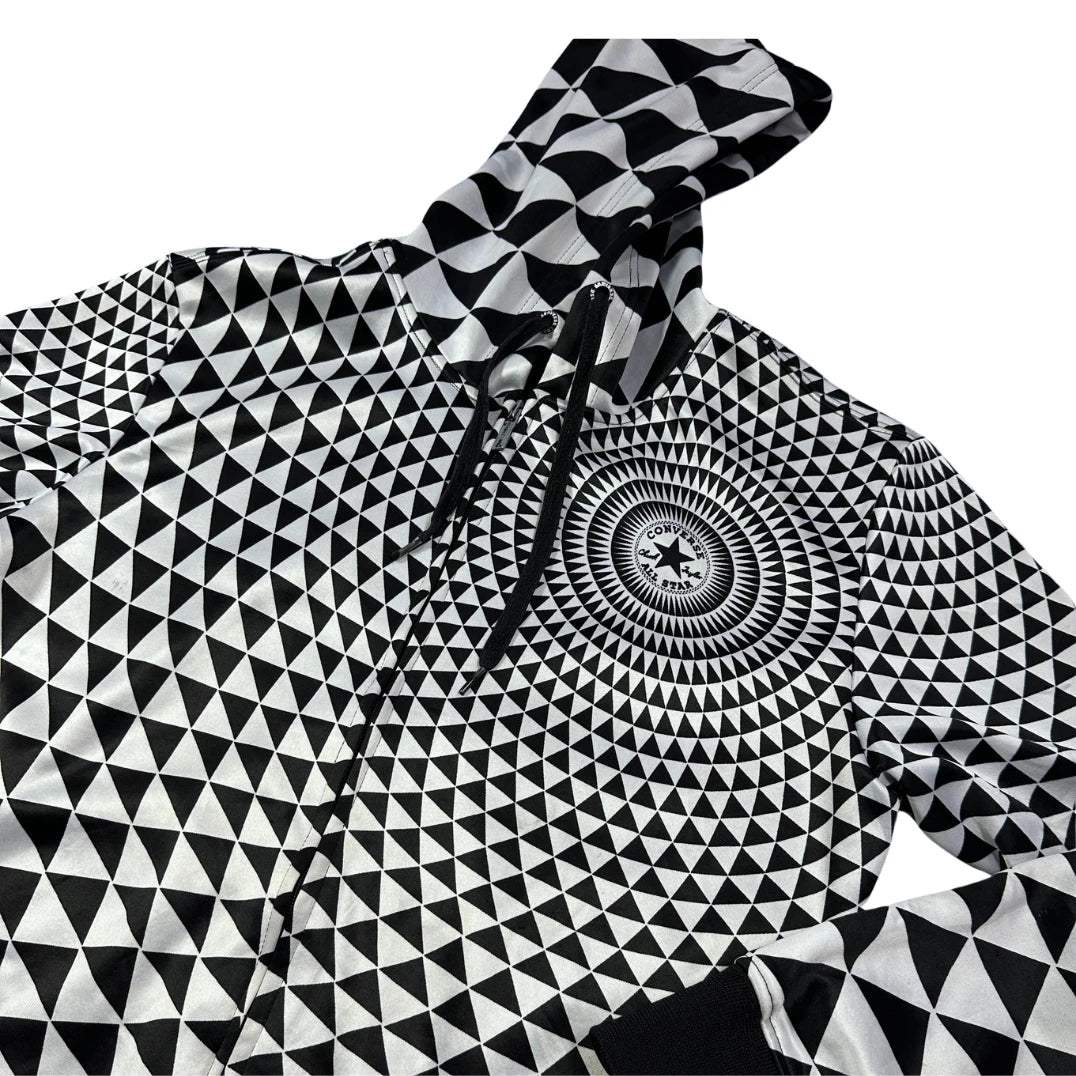 Converse® Black White Zip Hoodie Geometric-M