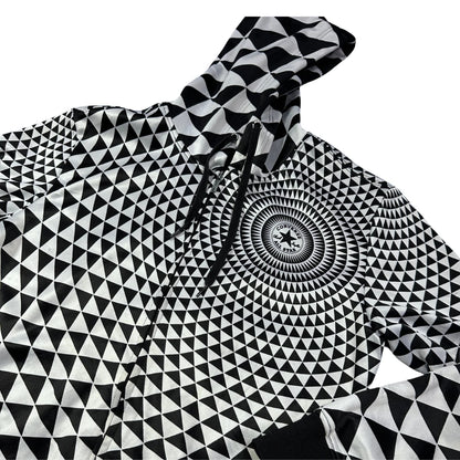 Converse® Black White Zip Hoodie Geometric-M