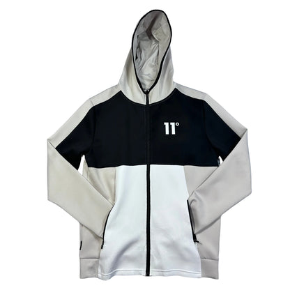 11°® Black White Zip Hoodie-S