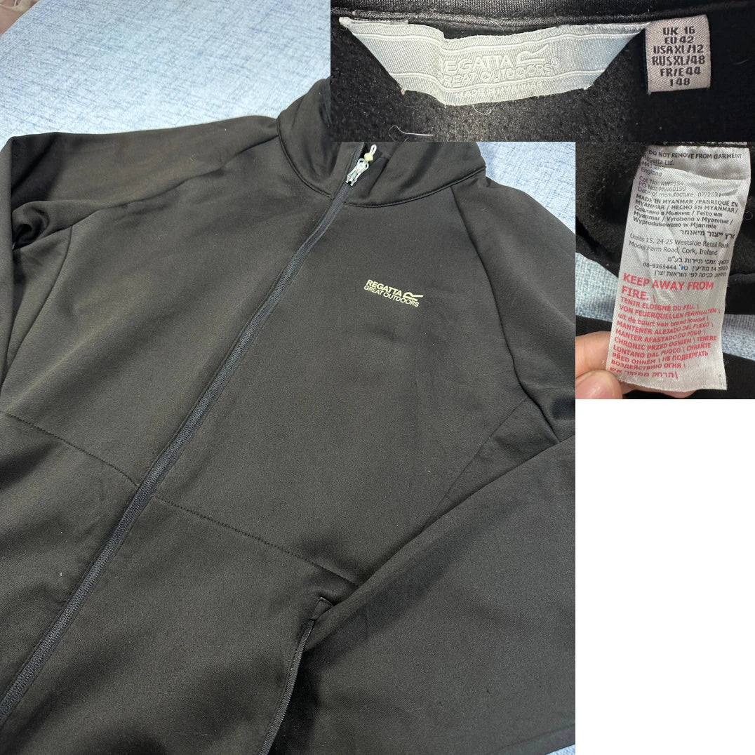 Regatta® Black Softshell Jacket Full Zip-L