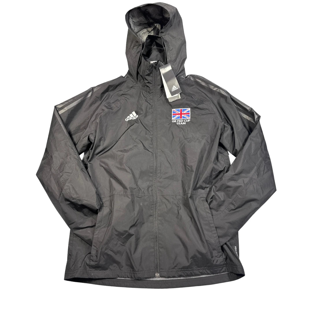 Adidas® Black Climastorm Hooded Jacket-M