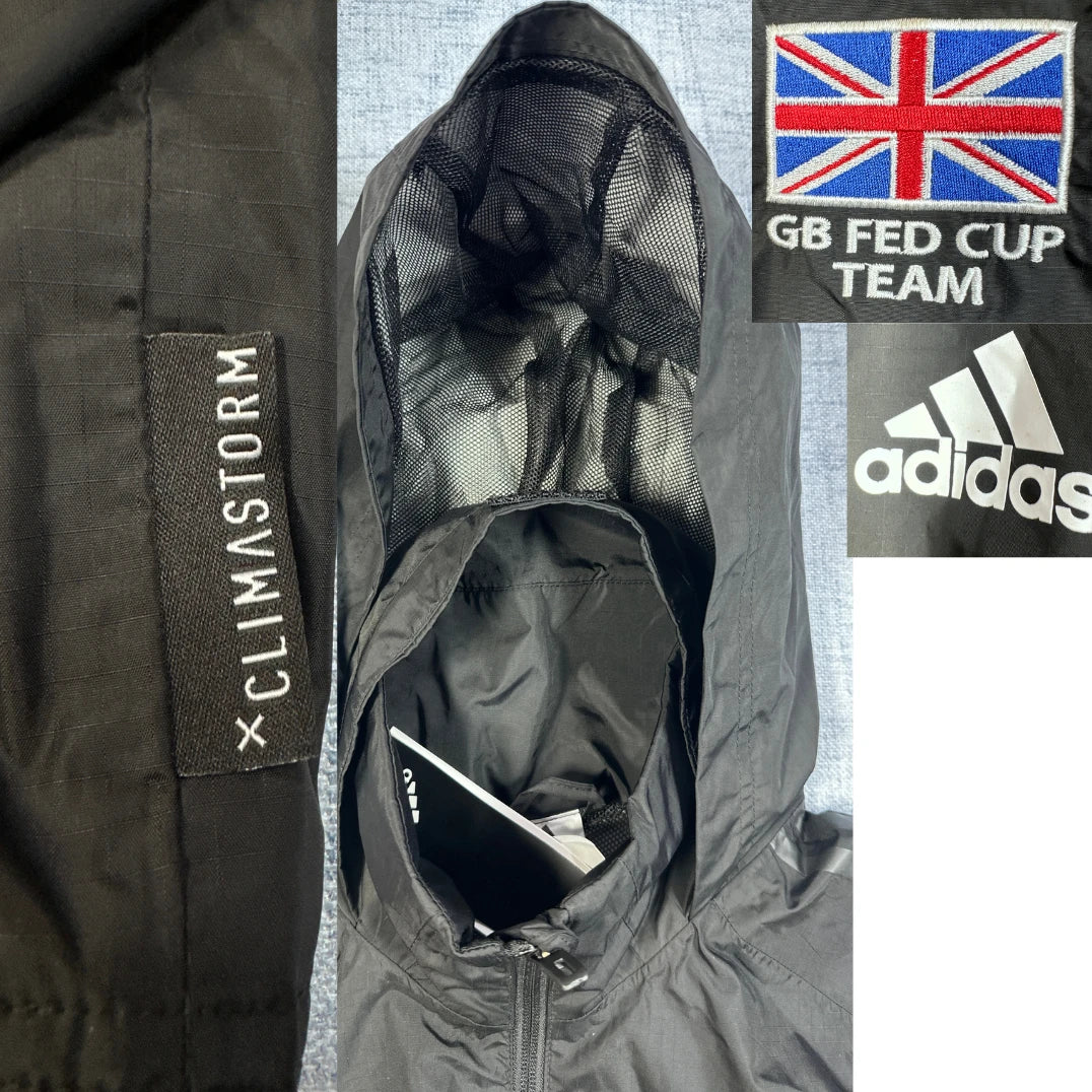Adidas® Black Climastorm Hooded Jacket-M