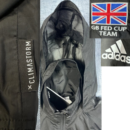 Adidas® Black Climastorm Hooded Jacket-M
