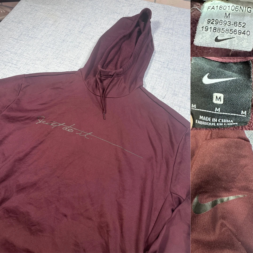 Nike® Maroon Pullover Hoodie Graphic-M