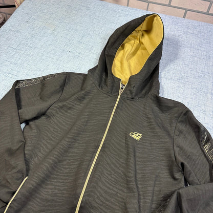 TM Time Is Money Black Tiger-Stripe Zip Hoodie (M)