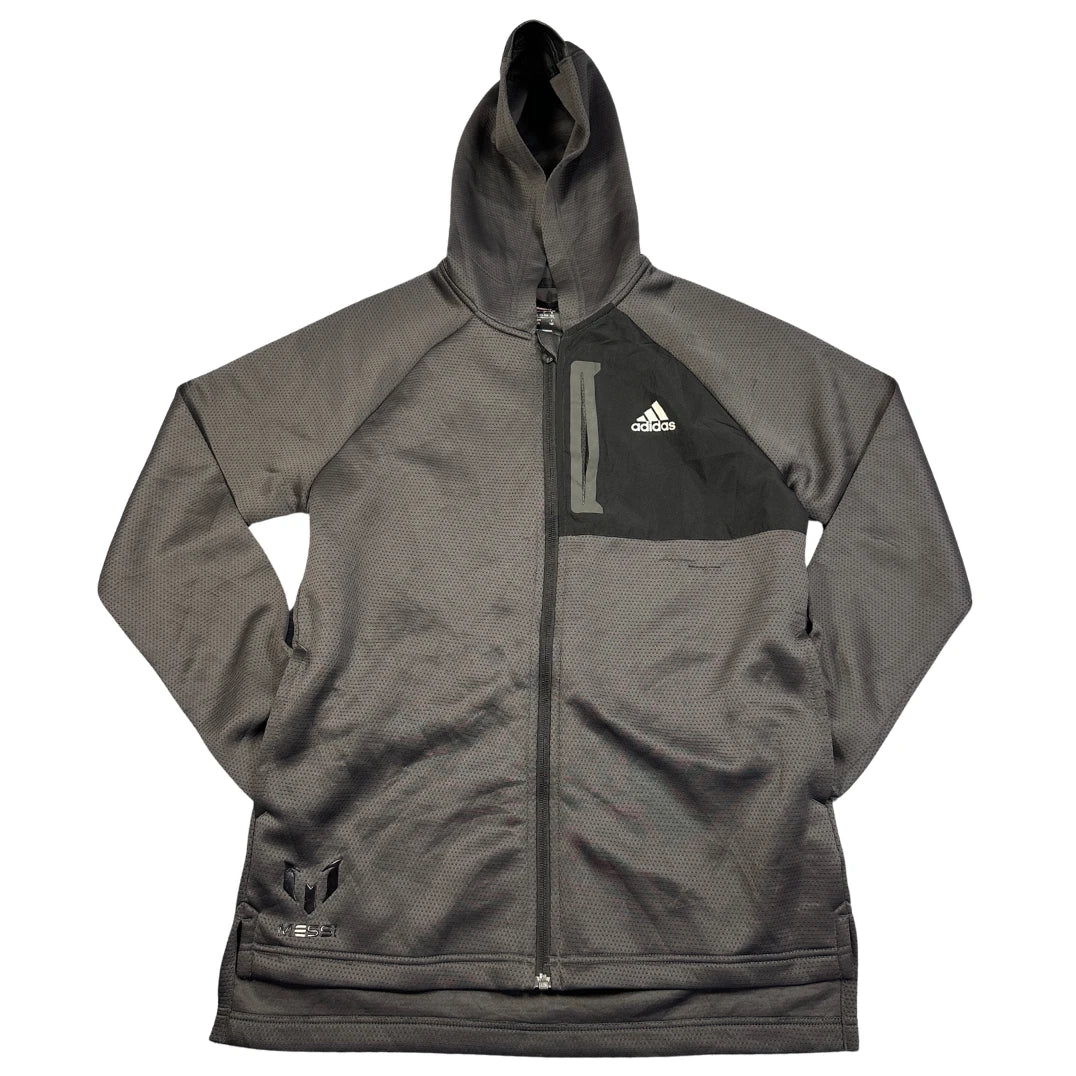 Adidas x Messi Grey/Black Zip Hoodie (Youth 13-14Y)-XS