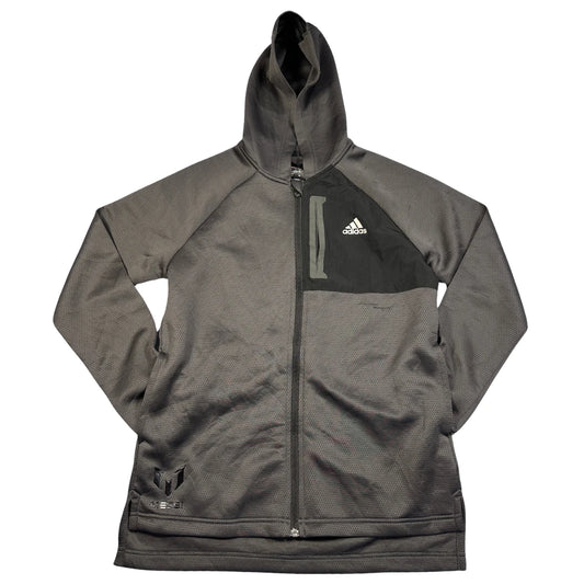 Adidas x Messi Grey/Black Zip Hoodie (Youth 13-14Y)-XS