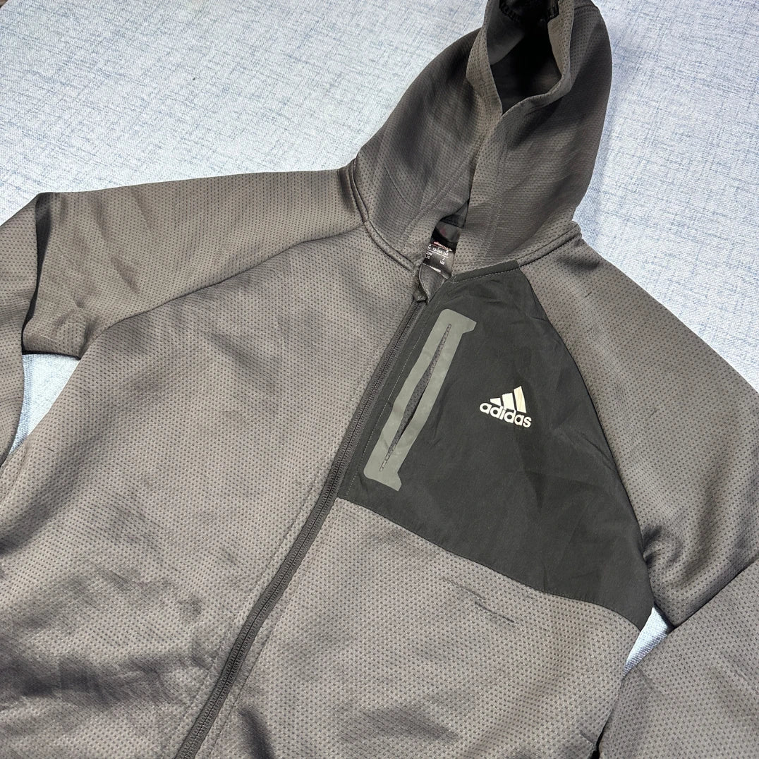Adidas x Messi Grey/Black Zip Hoodie (Youth 13-14Y)-XS