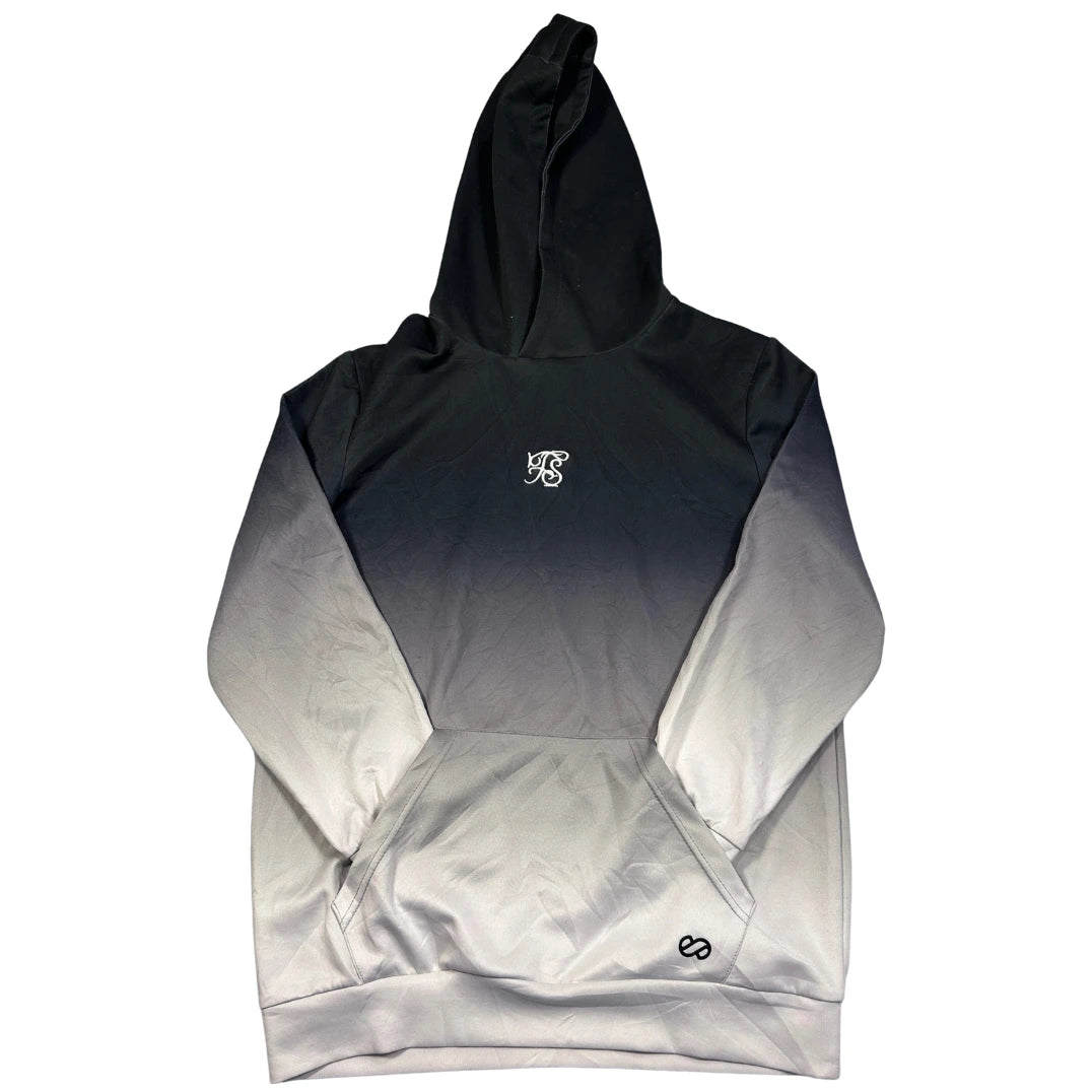 Silver "FS" Black-to-Grey Ombre Pullover Hoodie -S