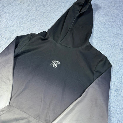 Silver "FS" Black-to-Grey Ombre Pullover Hoodie -S