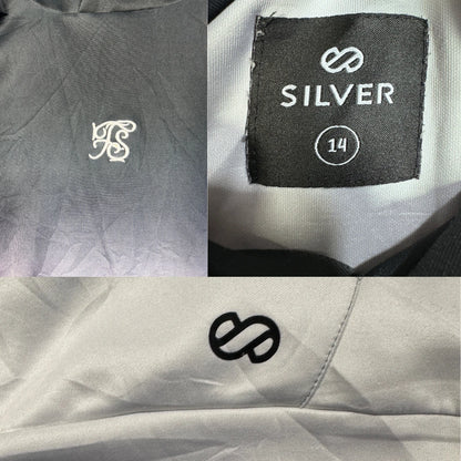 Silver "FS" Black-to-Grey Ombre Pullover Hoodie -S