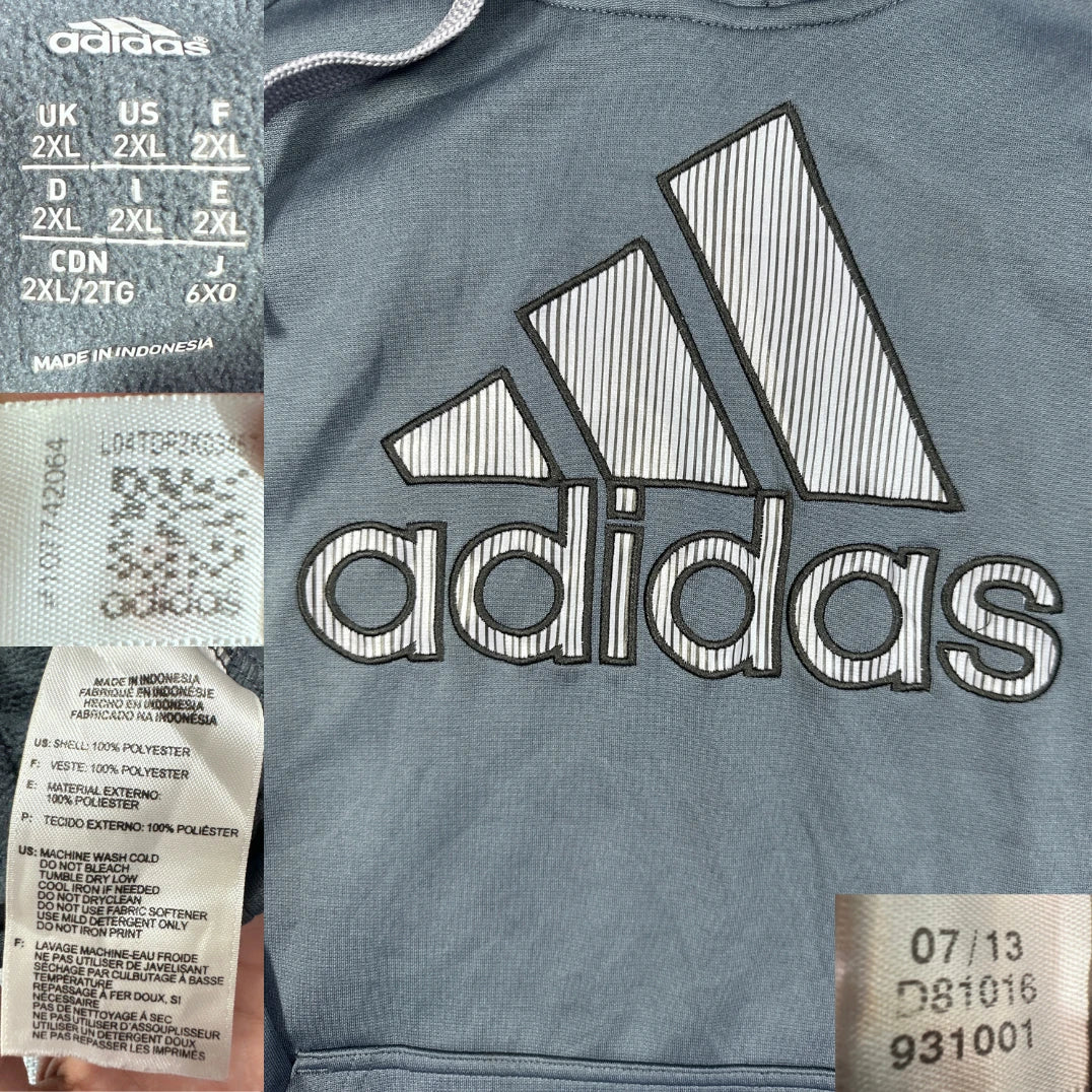 Adidas Grey Pullover Hoodie (2XL)