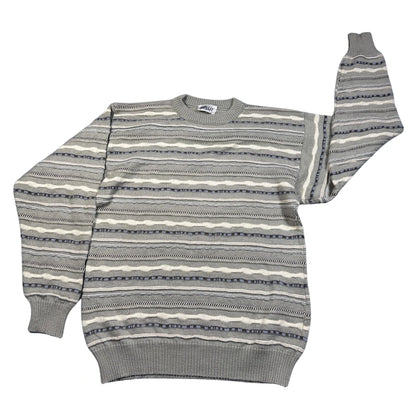 Pelo Grey Striped Wool Knit Sweater-M