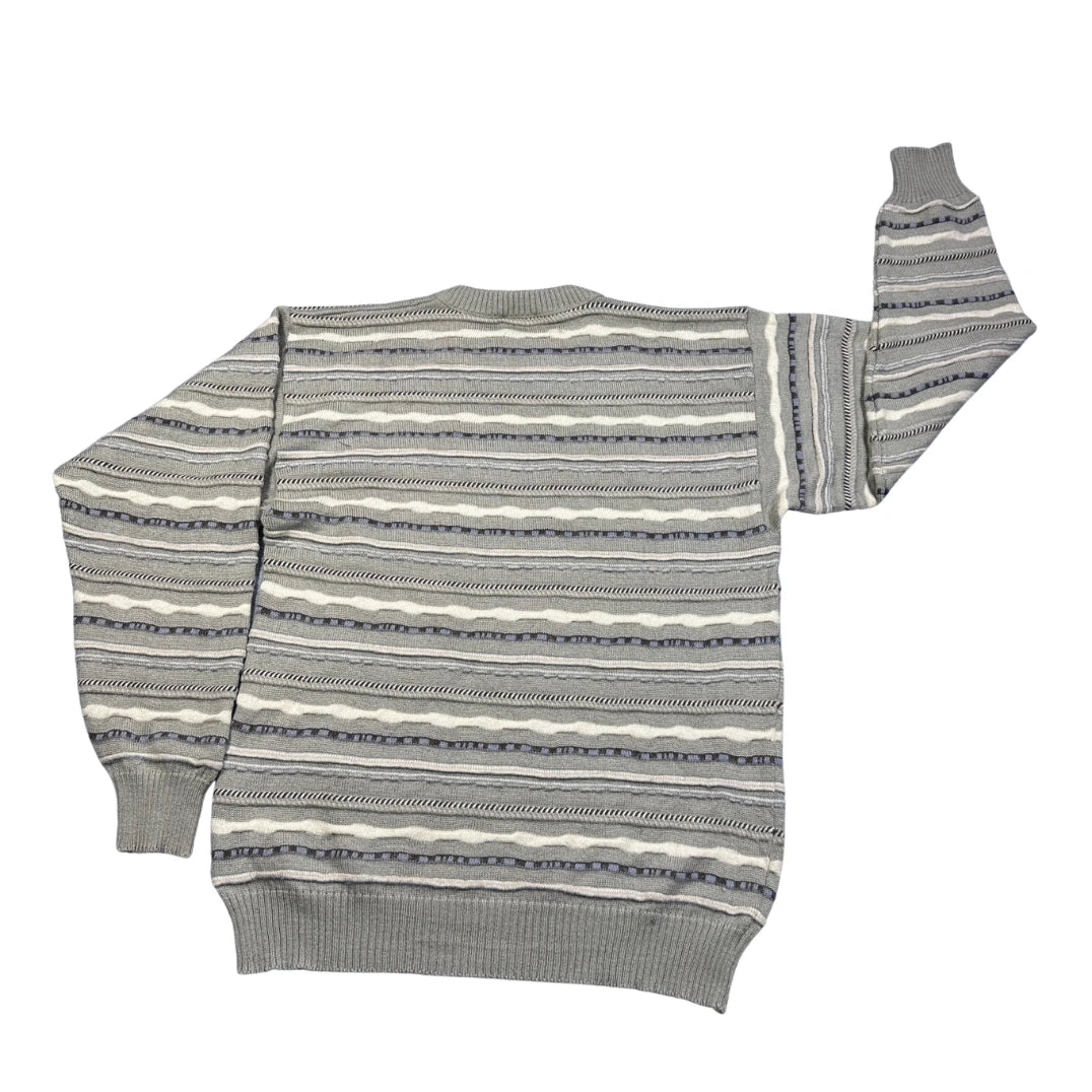 Pelo Grey Striped Wool Knit Sweater-M