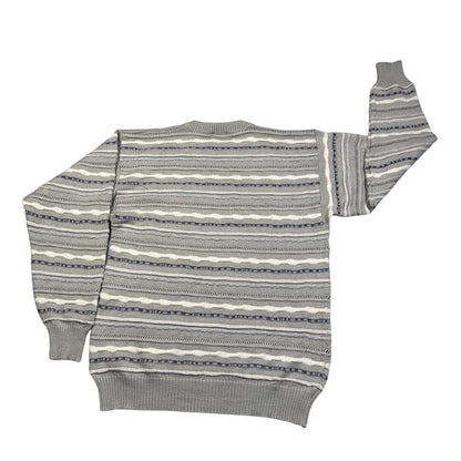 Pelo Grey Striped Wool Knit Sweater-M