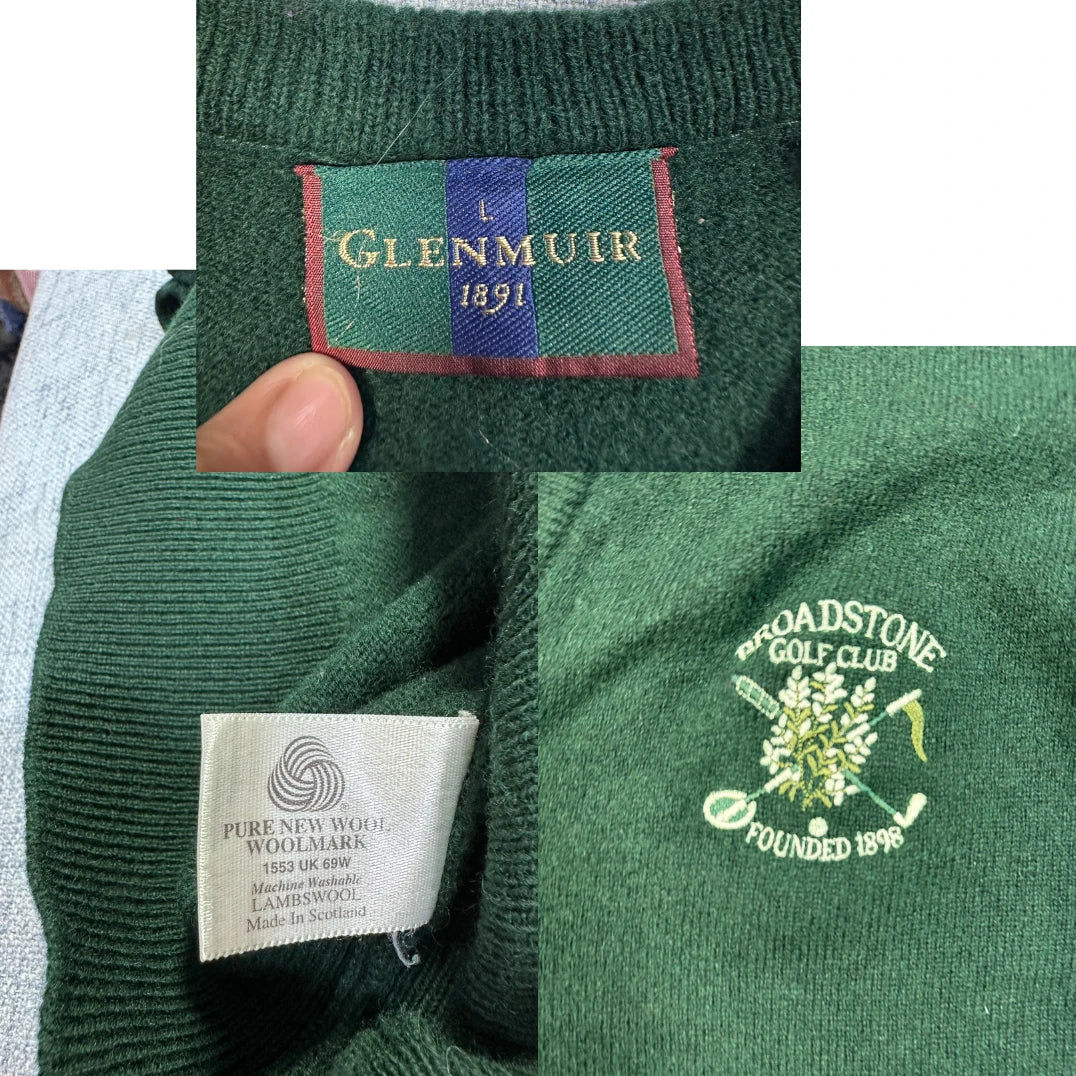 Glenmuir Green Broadstone Golf Club Wool Sweater-L