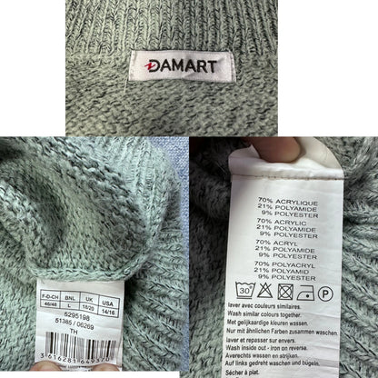 Damart Grey Cable Knit Sweater-L
