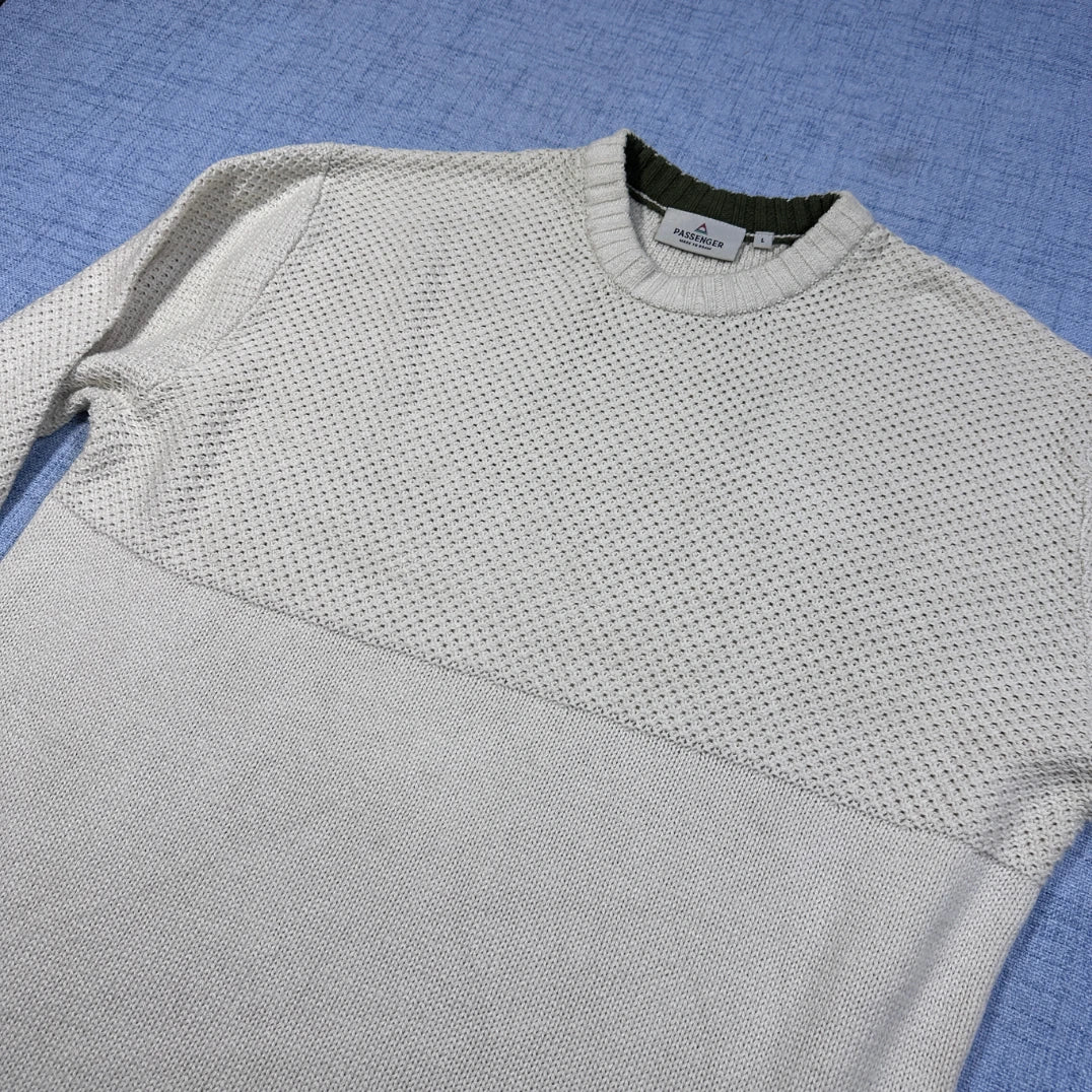Passenger Cream Waffle Knit Sweater-L