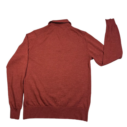 Autograph Copper Tan Merino Wool Quarter-Zip Sweater-M