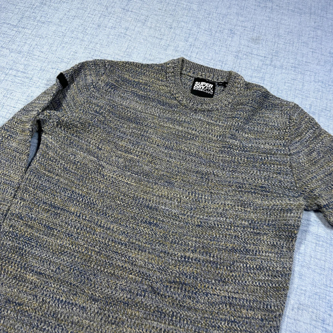 Superdry Grey Multicolor Space-Dye Knit Sweater-M