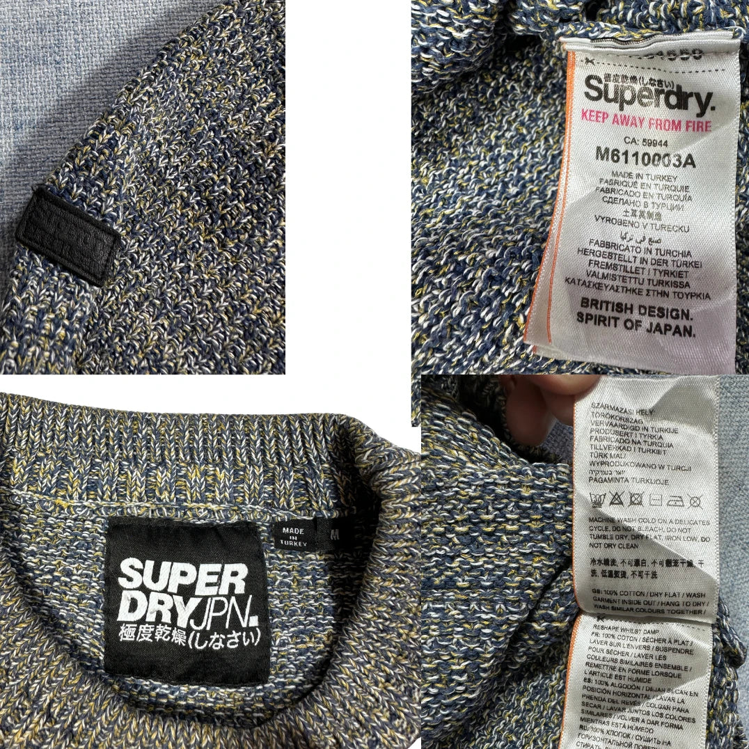 Superdry Grey Multicolor Space-Dye Knit Sweater-M