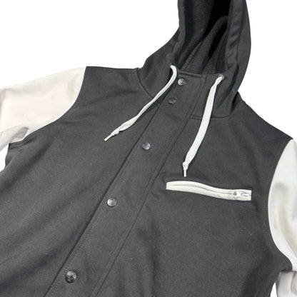 Empyre Surplus Co Black White Varsity Hooded Jacket-Small