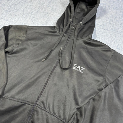 EA7 Emporio Armani Black Zip Hoodie-L