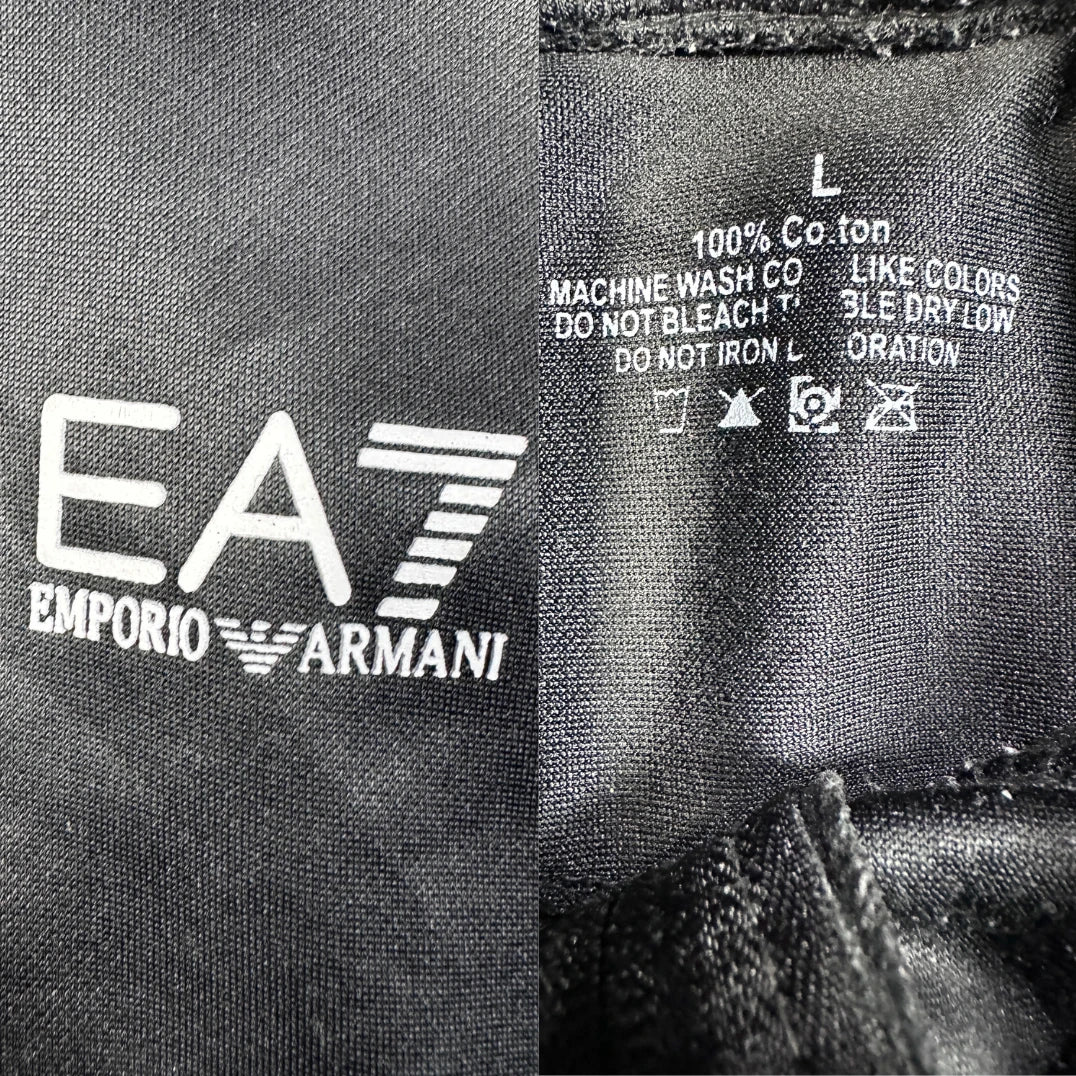 EA7 Emporio Armani Black Zip Hoodie-L