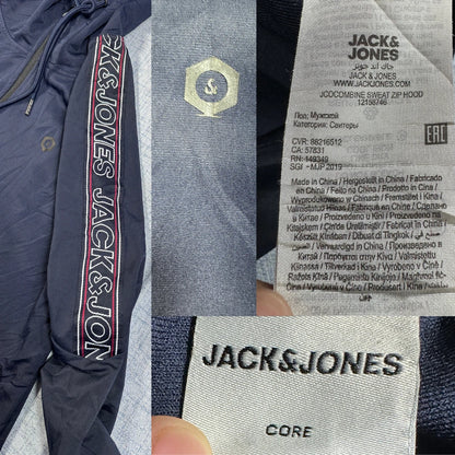 Jack & Jones Navy Zip Hoodie-Medium