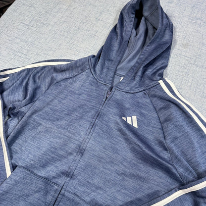 Adidas Navy Heather Zip Hoodie