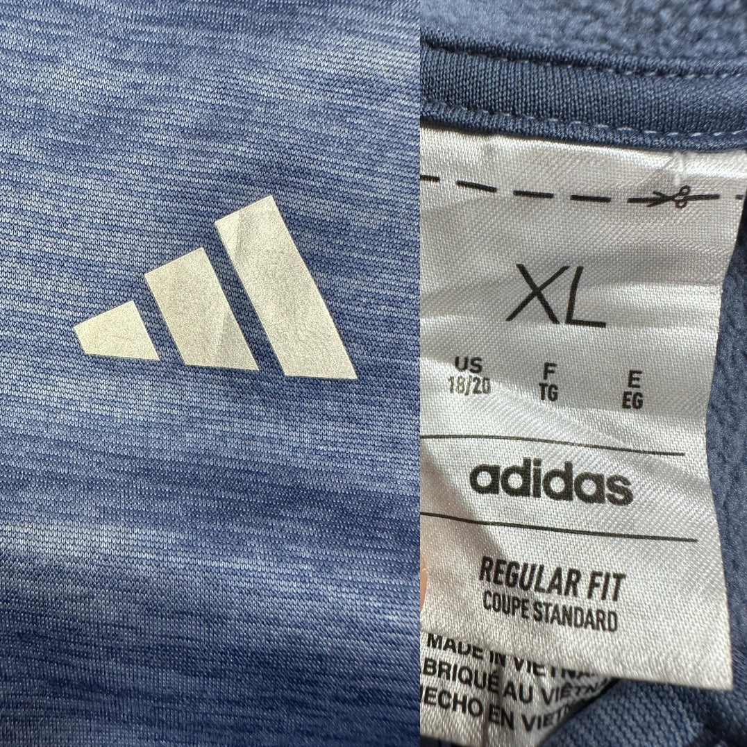 Adidas Navy Heather Zip Hoodie