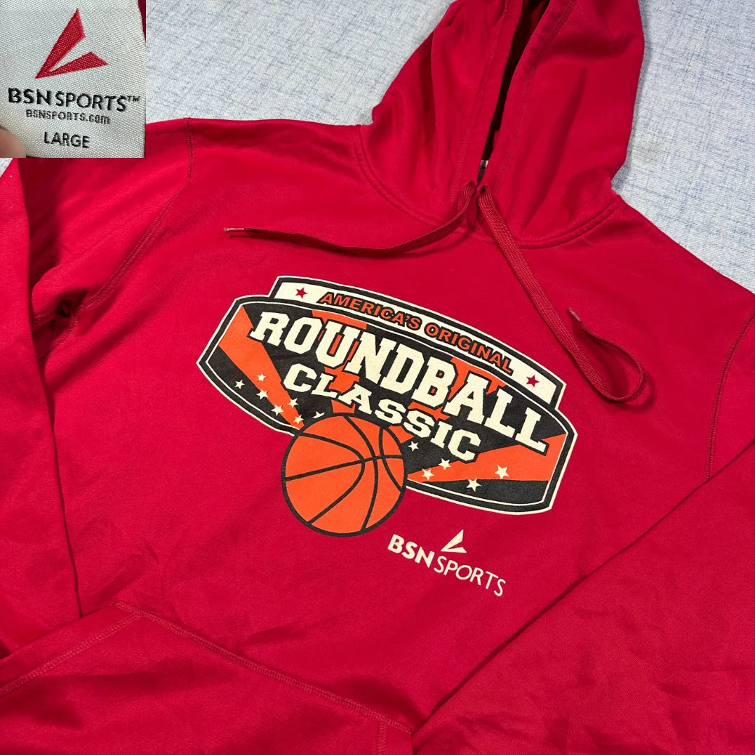 BSN Sports Red Roundball Classic Pullover Hoodie-Large