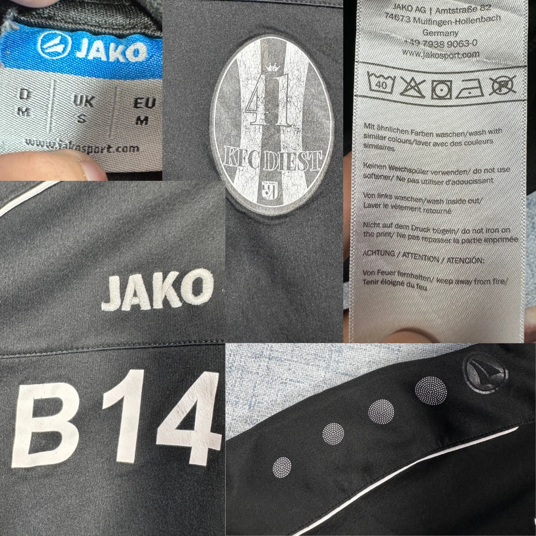 JAKO Black Zip Track Jacket-KFC Diest B14-Medium
