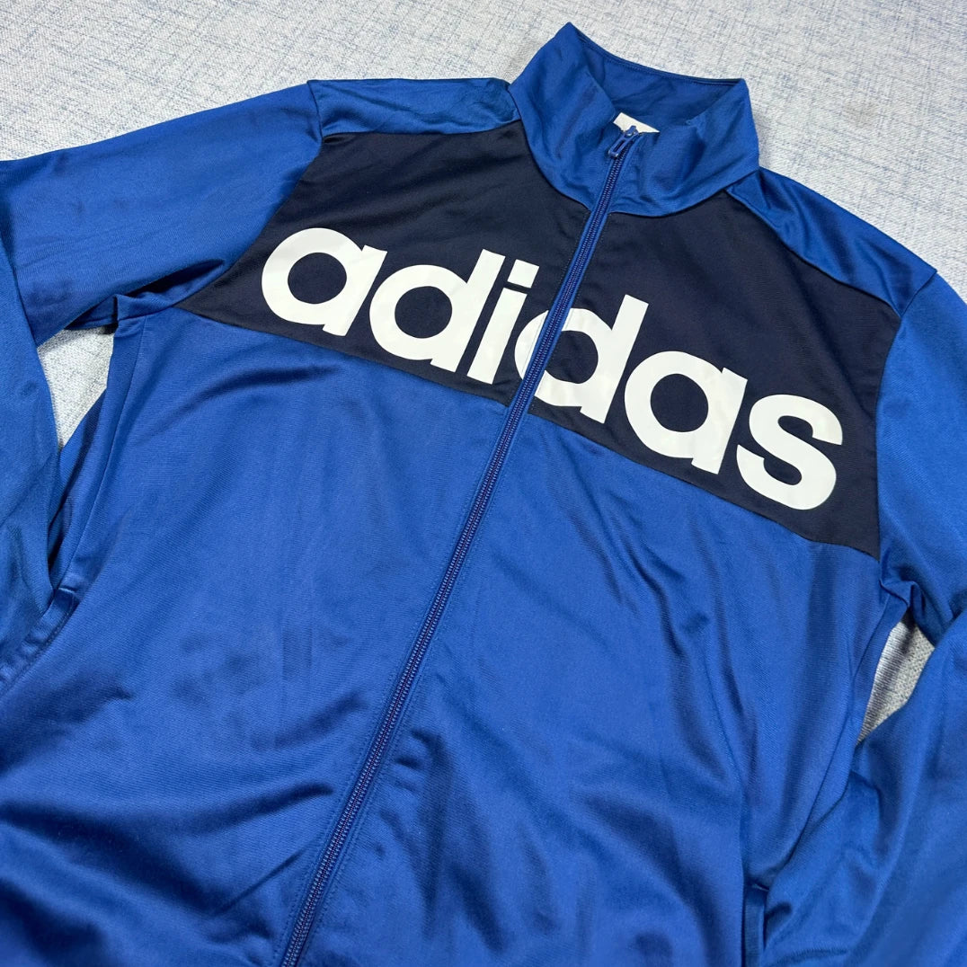 Adidas Blue Navy Colorblock Track Jacket-Medium