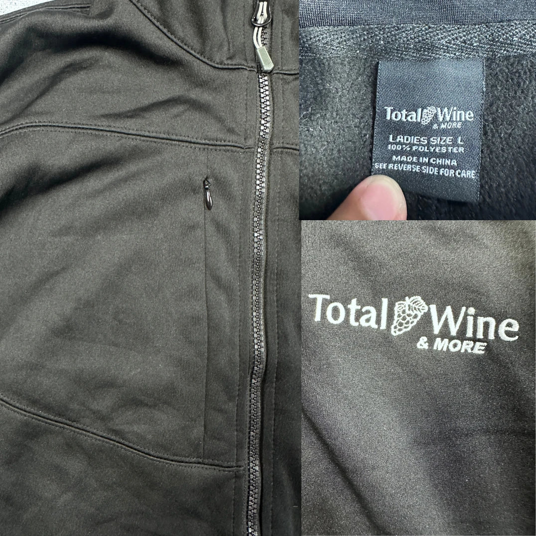Total Wine & More Black Fleece Zip Jacket-L