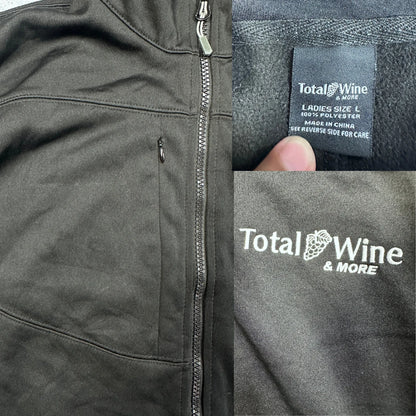 Total Wine & More Black Fleece Zip Jacket-L