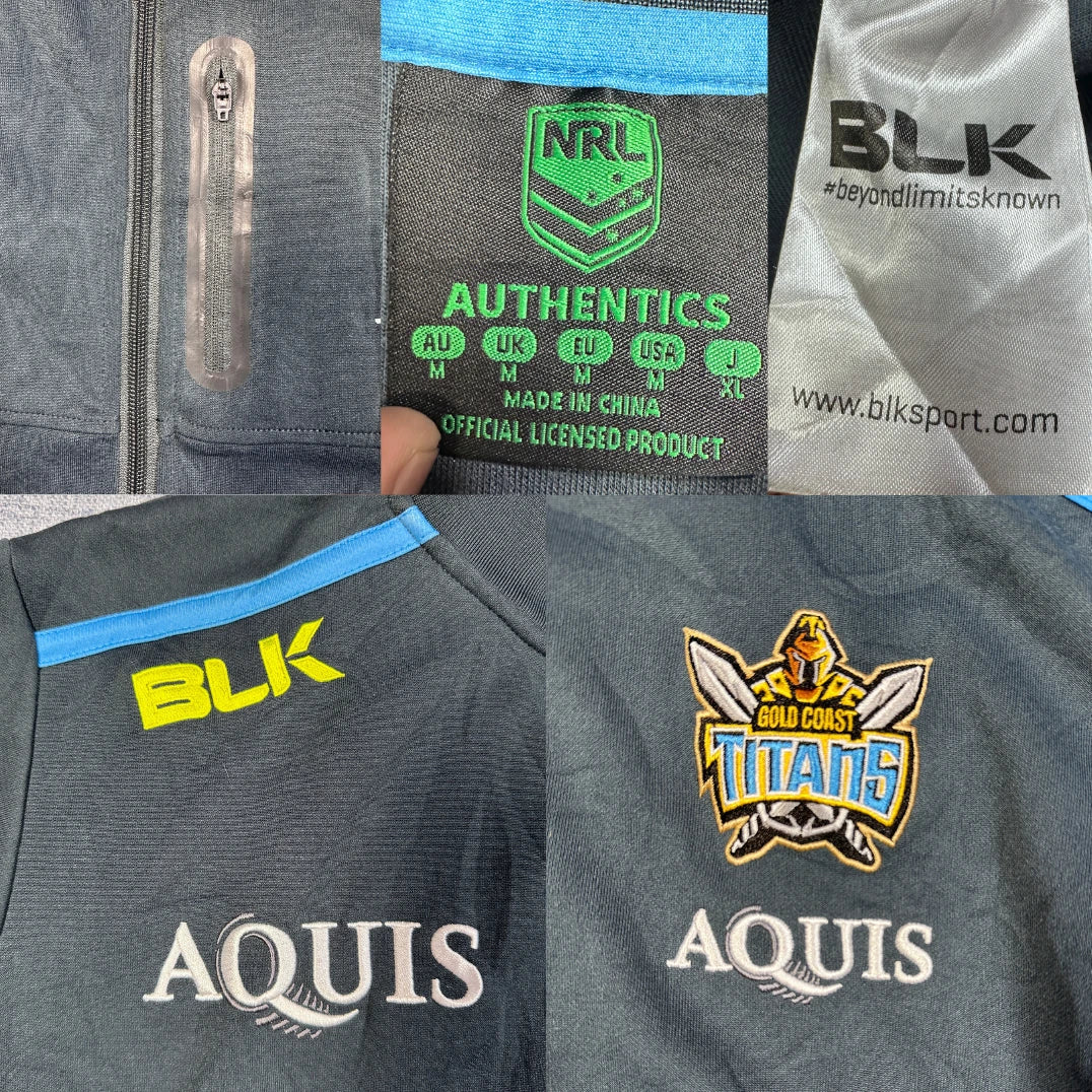 BLK Aquis Gold Coast Titans NRL Grey Track Jacket-Medium