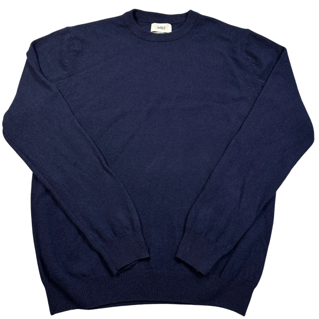 M&S® Navy Wool Sweater Crewneck-XL