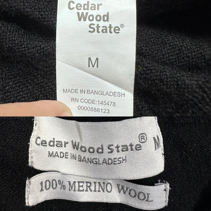 Cedar Wood State® Black Merino Wool Sweater-M
