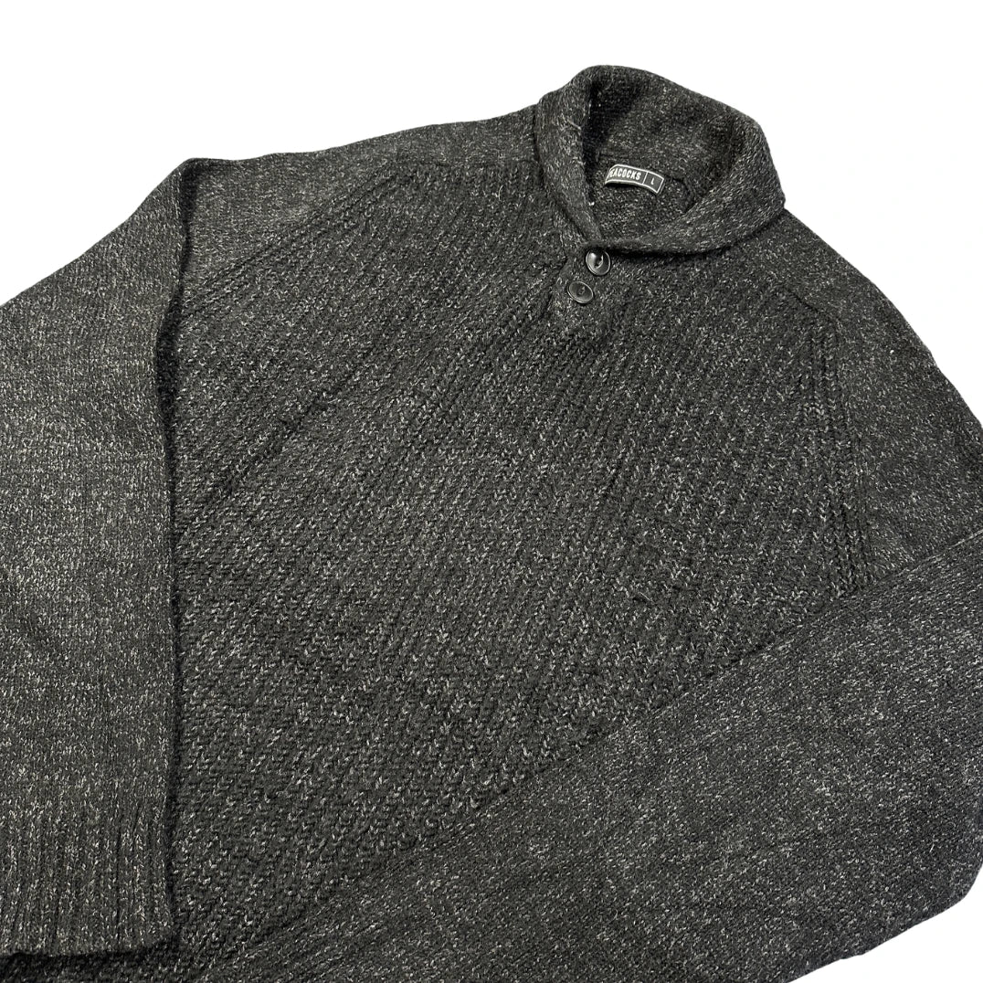 Peacocks® Charcoal Shawl Collar Sweater-L