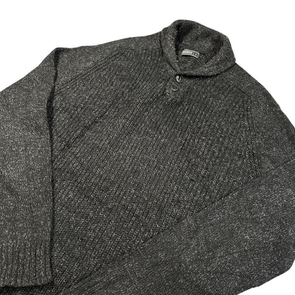 Peacocks® Charcoal Shawl Collar Sweater-L