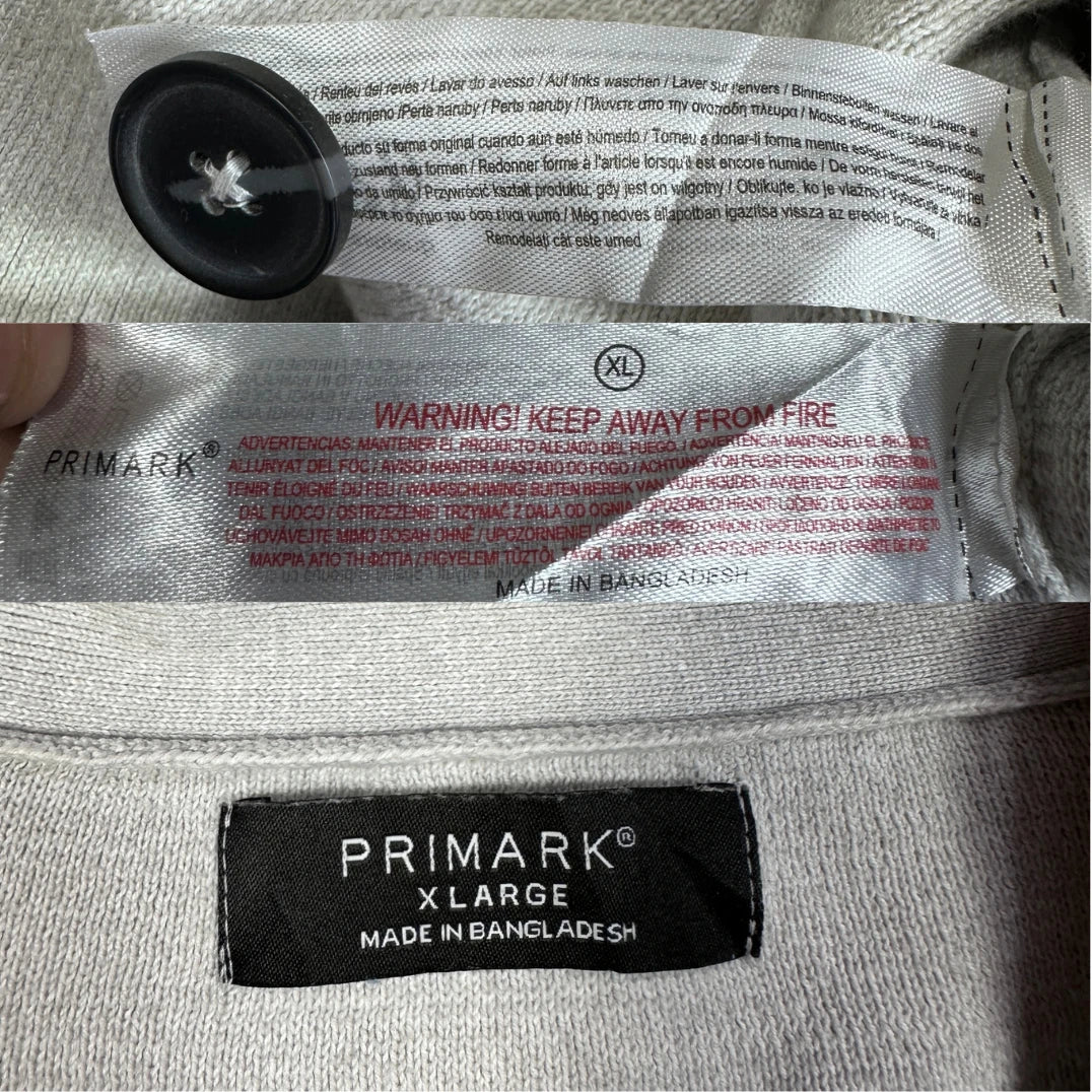 Primark® Light Grey Cardigan Buttoned-XL