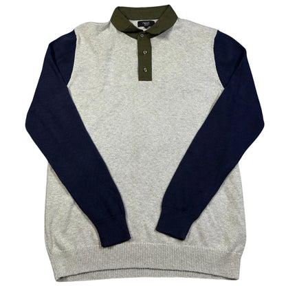 Next® Grey Polo Sweater Contrast-M