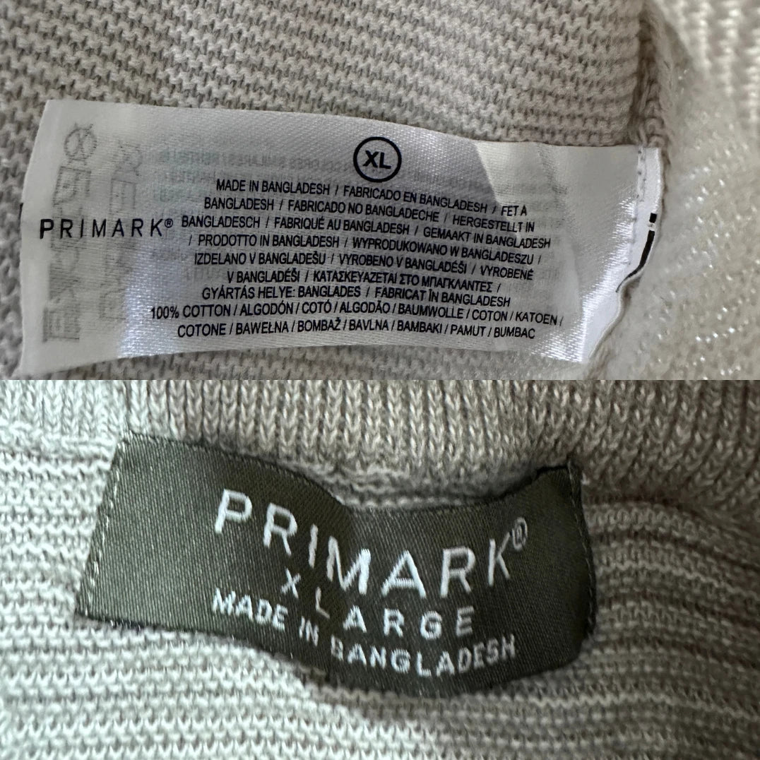 Primark® Beige Quarter Zip Sweater-XL