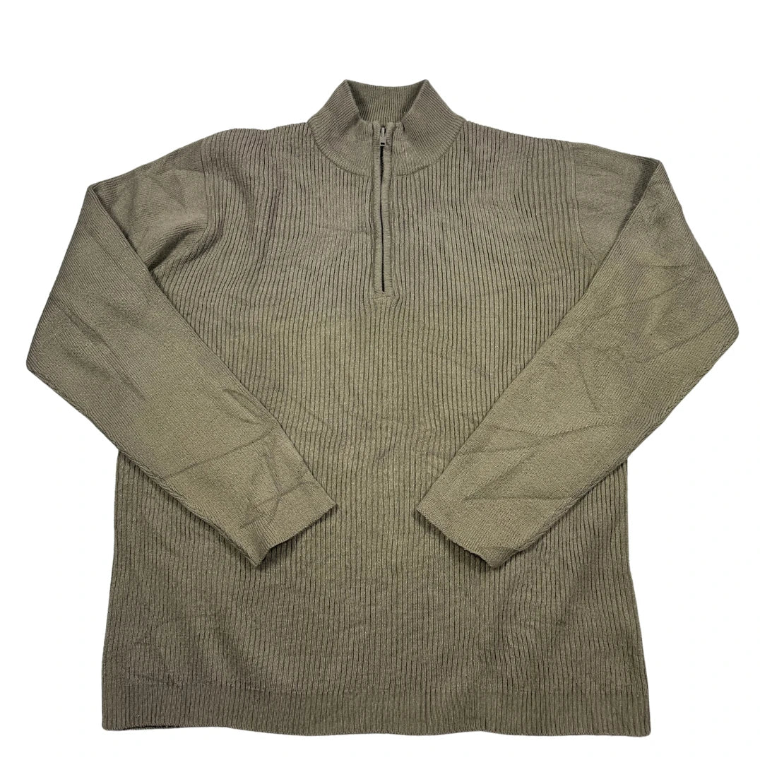 Steeleans® Olive Quarter Zip Sweater-S