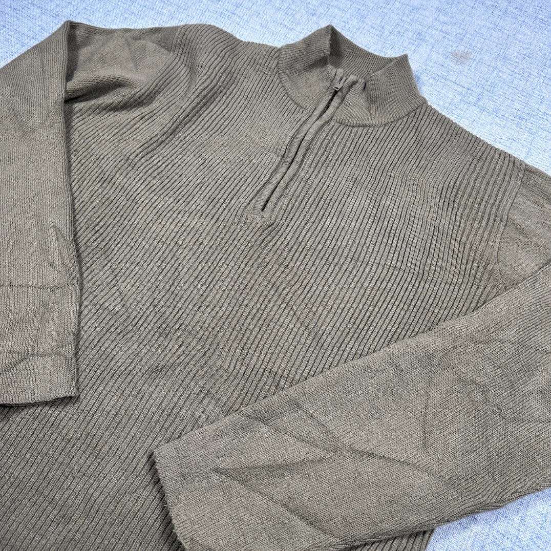 Steeleans® Olive Quarter Zip Sweater-S