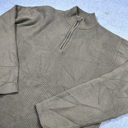 Steeleans® Olive Quarter Zip Sweater-S