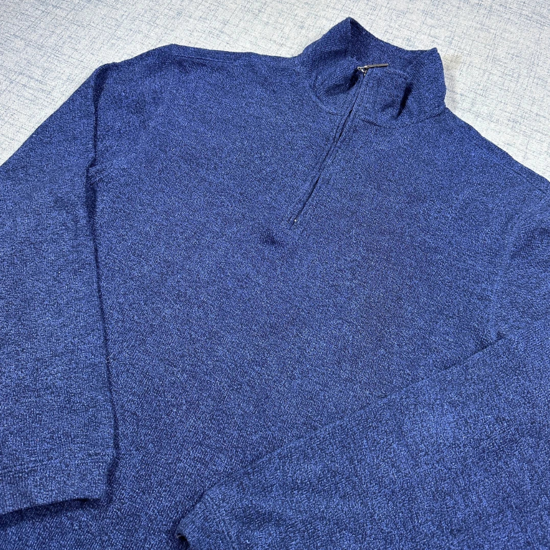 Hudson River® Blue Quarter Zip Sweater-M