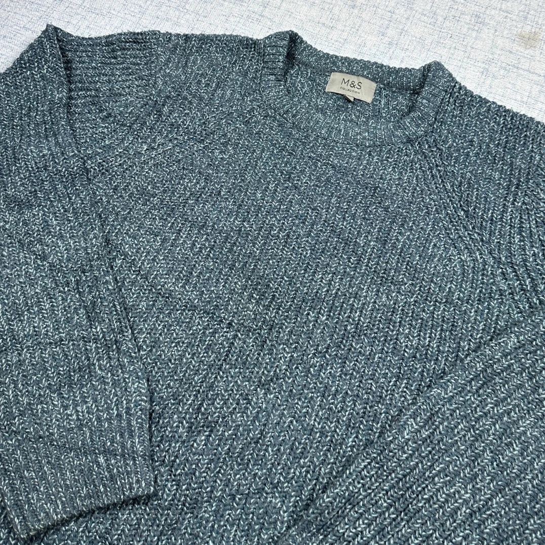 M&S® Blue Marl Sweater Knit-M
